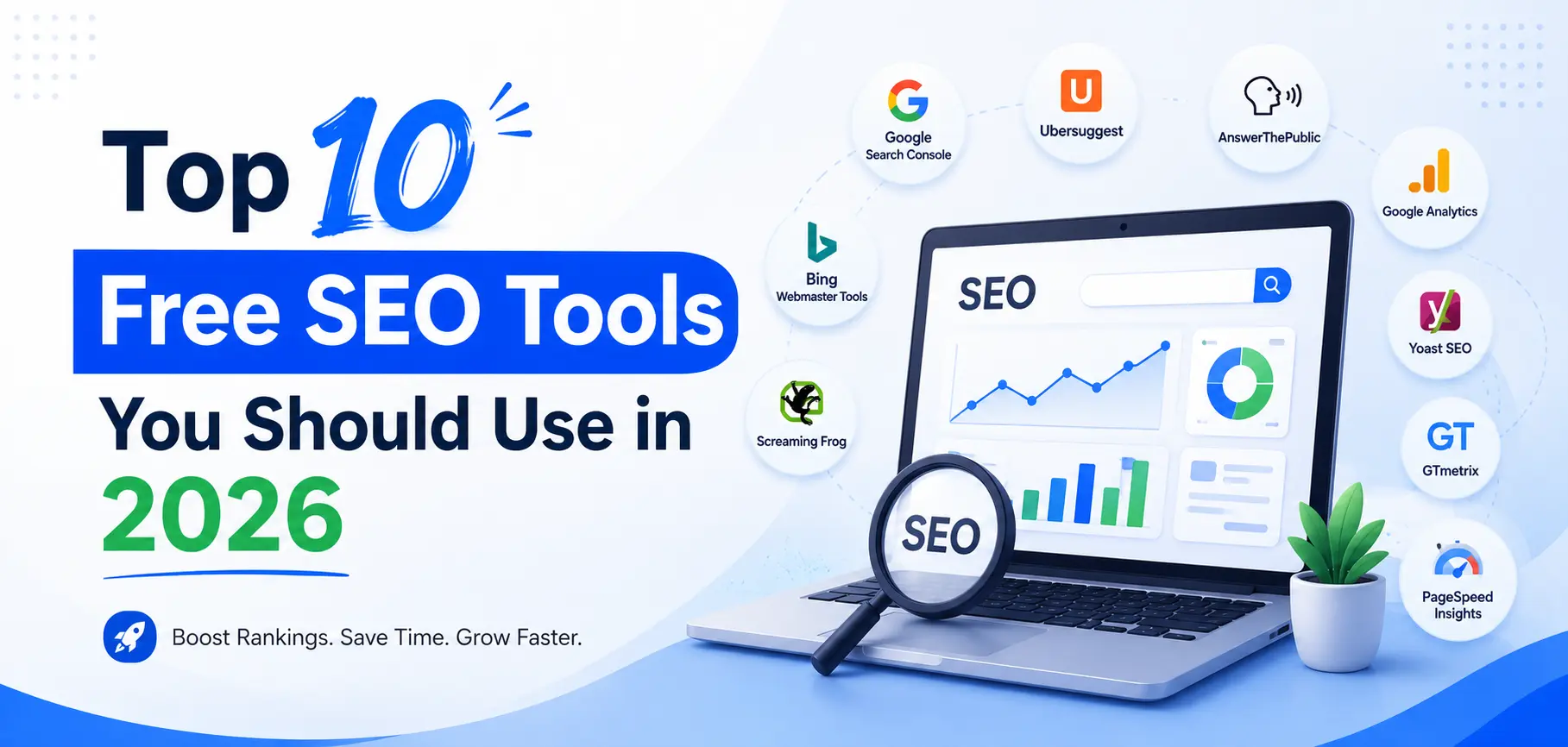 Top 10 Free SEO Tools You Should Use in 2026 with SEO dashboard and popular free SEO tools